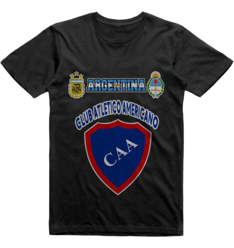 Remera Infantil Negra Americano Carlos Pellegrini