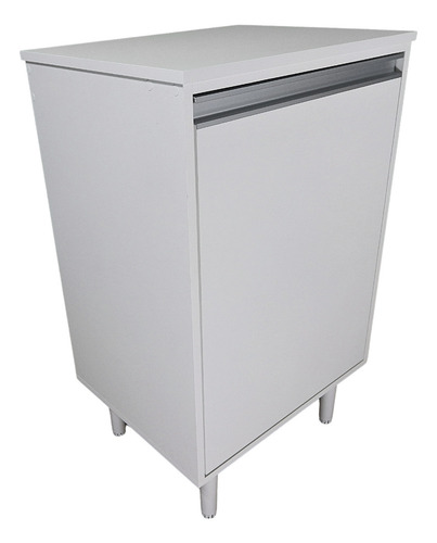 Balcão Multiuso 54cm Mdf Branco Com Tampo Prateleira Montado