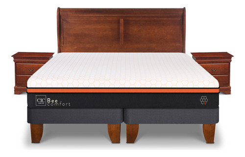 Cama Europea Bee Comfort 2p Bd Miro S/t Blanco