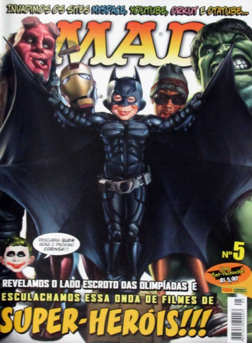 Revista Mad 5 Panini Comics Batman Hancock Hulk Hellboy 