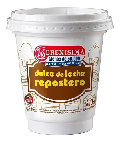 Dulce Leche La Serenisima Repostero 400 Grs X 4 Unidades