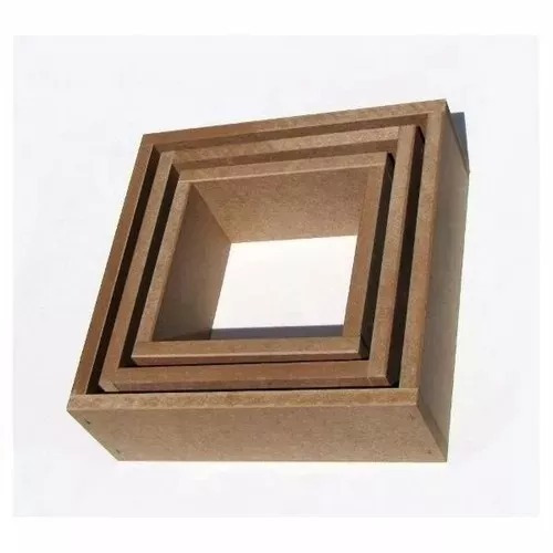 Trio Nicho Quadrado - 1 Kit Mdf Cru 30x30 - 25x25 - 20x20