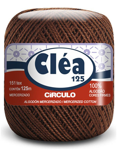 Fio/linha Cléa 125 Tex 151 100% Algodão Merc. 125m-anuncio 2 Cor 7382-Chocolate