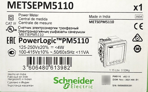 Schneider Metsepm5110 Multimedidor Pm5110 Modbus Rs485