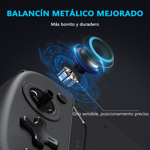 Control Joystick Con Luz Rgb Para Switch Modelos Color Negro