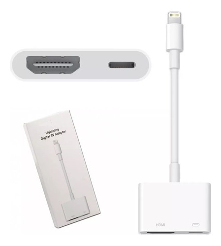 Adaptador Av Digital / Hdmi Para Entrada Lightning Cor Branco