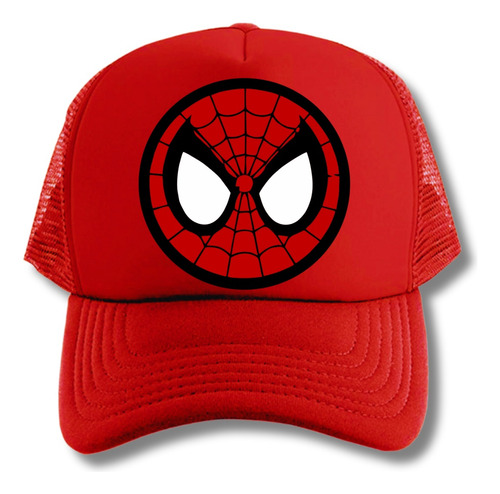 Gorra Spiderman Logo Hombre Araña Series Geek Red Truckers 