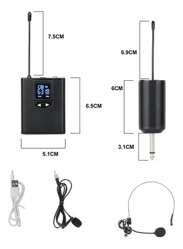 . Sistema De Micrófono Inalámbrico Usb Audífonos Y Clip