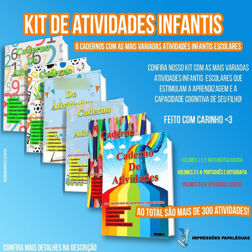 Atividades Infantis, de Domínio Público (Internet)., vol. 6. Editora Impressões Papaléguas, capa dura em português, 2021