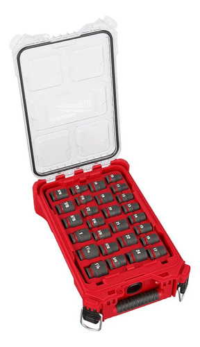 Conjunto de dados Packout Impact, 27 unidades, mm 1/2, cor vermelha de Milwaukee