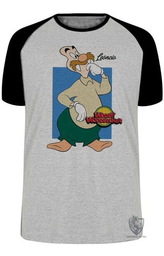 Camiseta Blusa Pica Pau Leôncio Leão Marinho Desenho