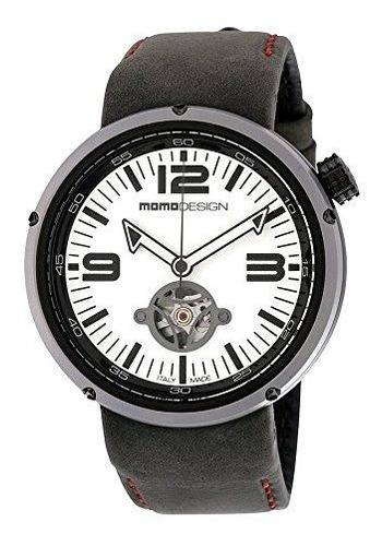 Momo Design Evo Automático Negro Dial Cuero Negro Reloj Para