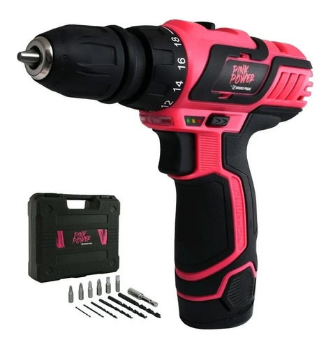 Taladro Atornillador De 12v 2 En 1 Pink Power 9990530 