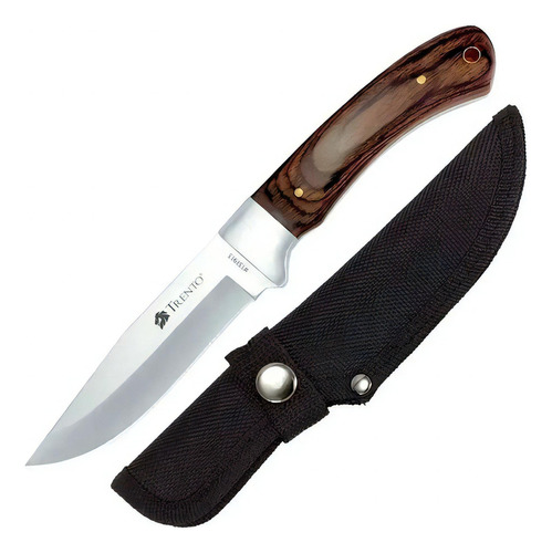 Cuchillo Trento Hunter 670 Acero Inoxidable Funda Estuche Color Madera