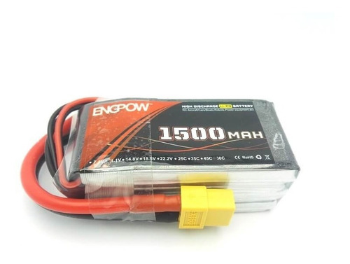 Bateria Lipo 3s 11.1v 1500mah 60c Xt60- Entrega Inmediata