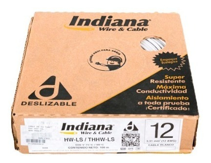 Cable Thw 90 Cal. 12 Indiana Blanco Slmb54/sly309