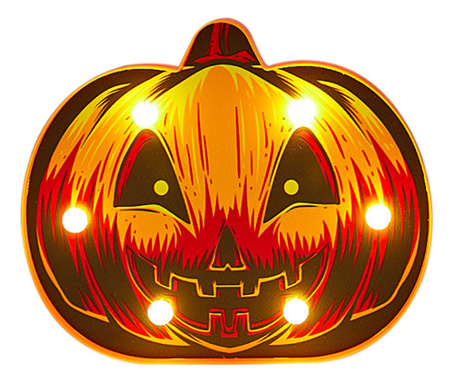 Luz Nocturna Led De Calabaza: Funciona Con Pilas,