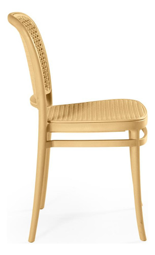 Mesa De Jantar Eiffel Branca 120x80cm Com 4 Cadeiras Roma Cor Nude