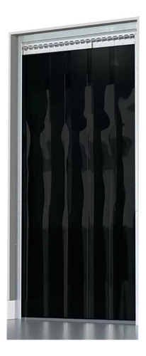 Cortina Pvc Preto Opaco - Larg. 1,40 X Alt. 2,10 Lado A Lado