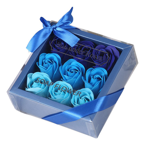 Jabón Perfumado Con Caja De Regalo Regalo Degradado Azul