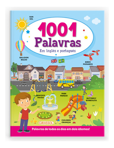 1001 Palavras Em Ingles E Portugues, de Gir. Editora Girassol, capa dura, edição 1 em português, 2023