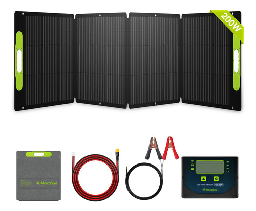 Newpowa Kit De Panel Solar Portatil De 200 W Con Estuche Aju