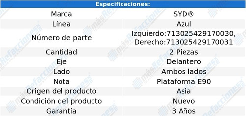 Terminales Dirección Delanteras Bmw 320i 05 Syd Azul Línea