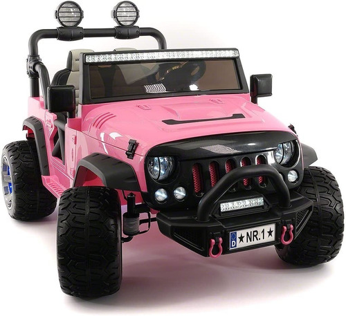 Jeep Carro Montable Electrico 12v Rosa Luces Carrito