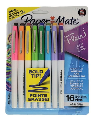 Rotulador Paper Mate Flair Bold Tip X 16