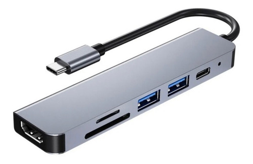 Hub Adaptador Usb C 6 En 1 Para Macbook iPad Tablet Notebook