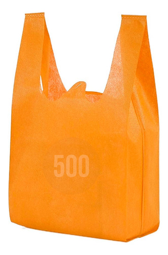 500 Bolsas Tnt Ecologica 50x30 Reciclable Naranja 40grs