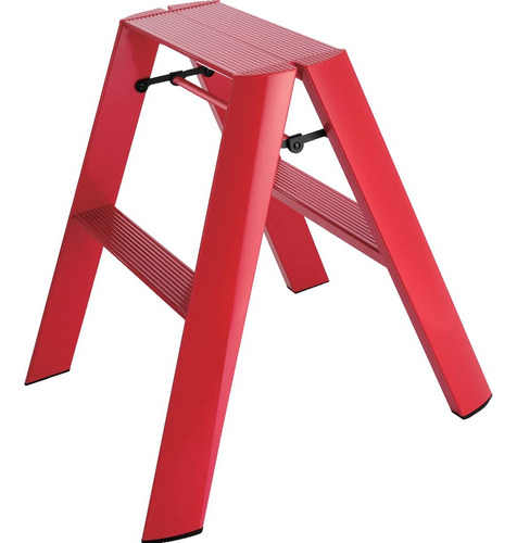 Taburete Con Peldaños Ladders Lucano, 2, Rojo