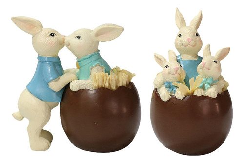 Estatua De Conejo, Figuritas En Miniatura De De Pascua Para
