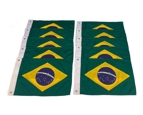 Bandeira Do Brasil Oficial 1/2pano- Kit Com 10un (0,32x0,22)