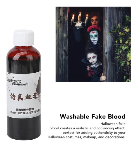 Pintura Corporal Lavable Con Sangre Falsa, Comestible Para H