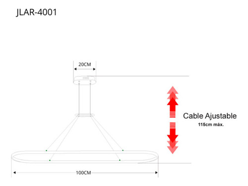 Jwj Led Lampara Colgante Moderna Lampara Plafon 40w