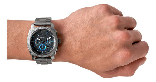 Reloj Fossil Machine Fs4931 De Acero Inoxidable Ahumado Para