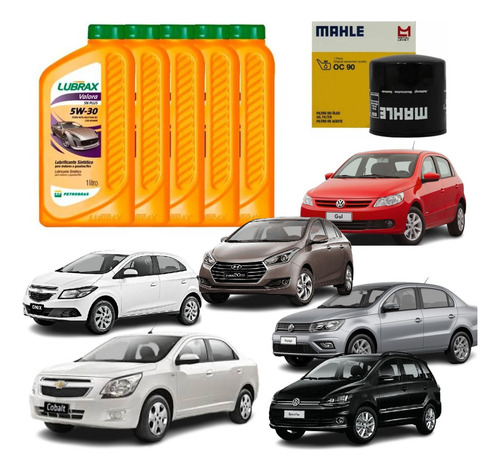 Kit Revisao 4l De Oleo 5w30 100% Sintetico + Filtro Cobalt