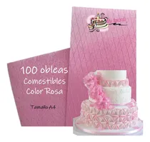 Comprar Oblea De Arroz 100 Pzas Color Rosa Hoja Almidon Comestible 