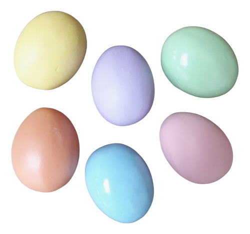 6 Ovos De Coelho Da Pascoa Decorativo Colorido Decoração