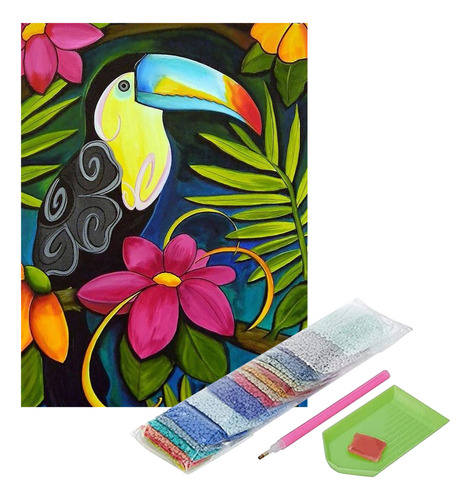 Pintura Con Diamantes Tucan - Diamond Painting 20x30 Cm