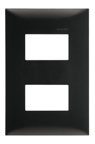 Placa 2 Módulos Negro Con Soporte Grafito Simon 25
