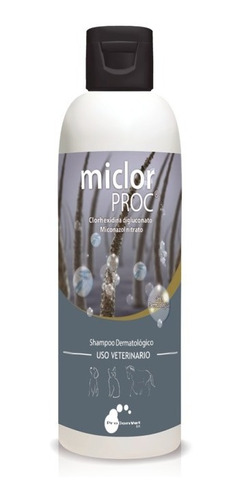 Shampoo Dermatologico Miclorproc 250ml Perros Gatos Equinos