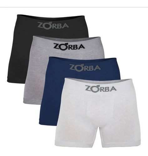 Kit 4 Cuecas Box Zorba 100% Algodão Sem Costura