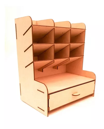 Organizador De Escritorio Mdf 3mm Con Cajón