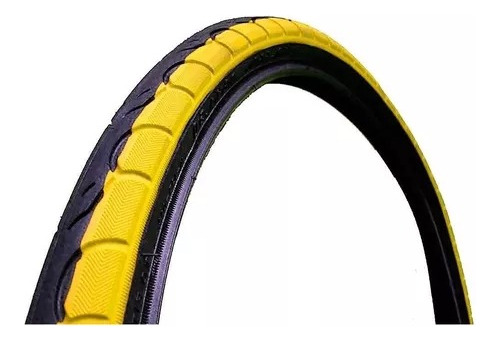 Pneu Bike Kenda Slick Aro 26x1.25 Kwest K193 Faixa Amarelo