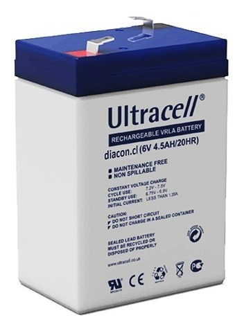 Batería 6v 4.5ah,  Ultracell Diacon