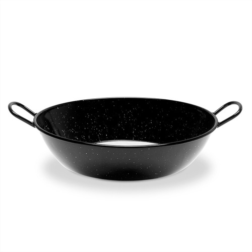 Sarten Wok Acero Esmaltado 24 Cm Vaello Con Asas