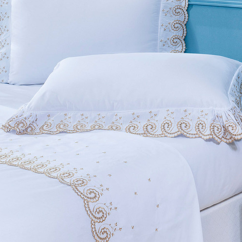 Kit Cobre Leito Queen 12 Peças Completo Jogo De Cama + Banho Branco Branco