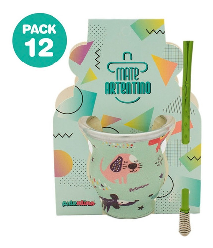 Imagen 1 de 10 de Kit 12 Mate Bombilla Set Regalo Artentino Oferta Por Mayor